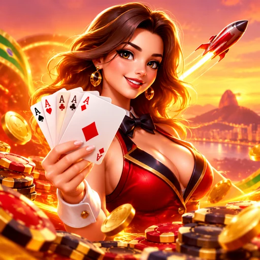 Fichas e cartas de poker sobre feltro escuro